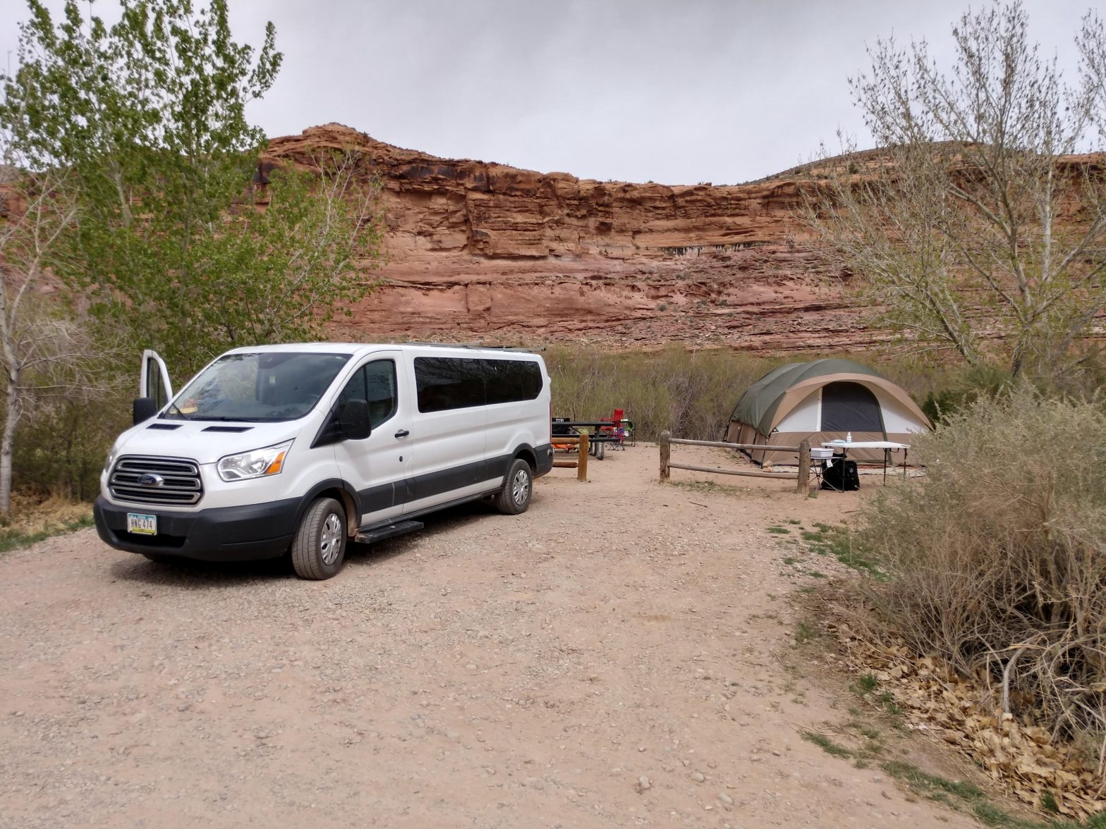 Camping with a tent
